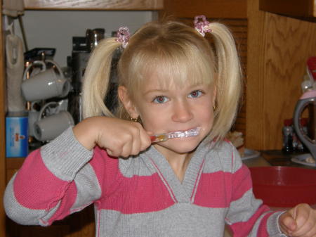 Karlie Brushing her teeth