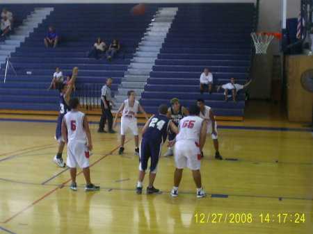 grandson at basketball tourney