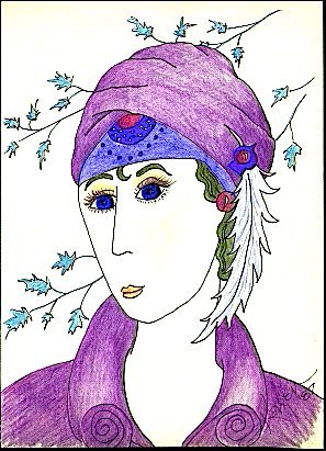 small purple turban