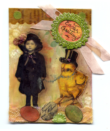 Spring Beeswax Collage ATC