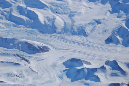 View from a C-130 over Antarctica