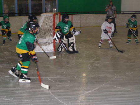 Trevor's first game in goal.