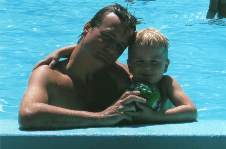 Me and James, poolside