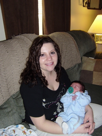 Amy holding Mason