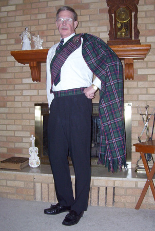 Bob's Piper's Plaid - start of Scottish Outfit