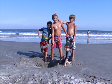 Boys on Kiawah Beach
