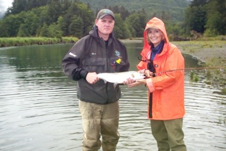 Alaska--fishing guide & I, plus my fish