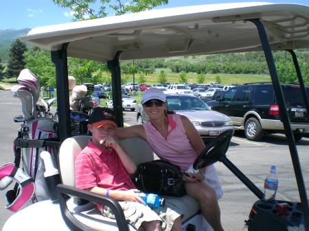Me and my grandson (austin) golfing