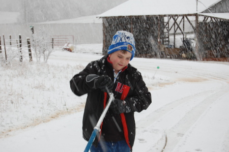 Caleb playing in snow 3-1-09