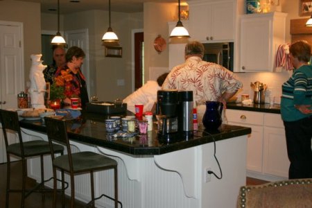 Getting the food ready to serve.