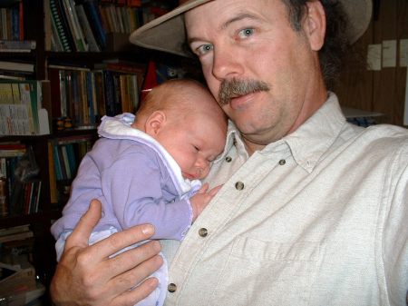 Me and grandaughter Ryann in my messy workroom