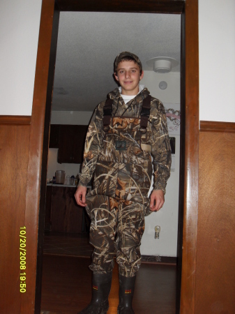 Justin ready for duck hunting