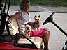 Rosco & Bentley on our golf cart