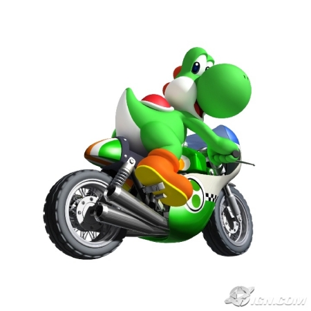 Yoshi on a Motorcycle(Mach Bike)