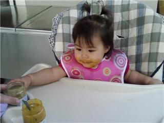 Skye eating her food