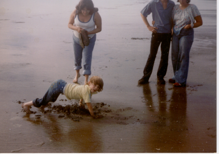 clam digging the hard way with my mom