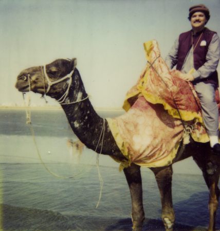 1993: Riding a camel on Clifton Beach Pakistan