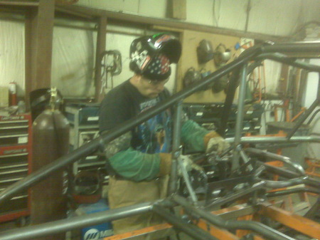 working on a racecar