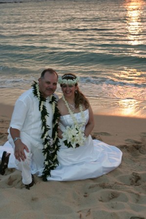 On the beach at sunset...