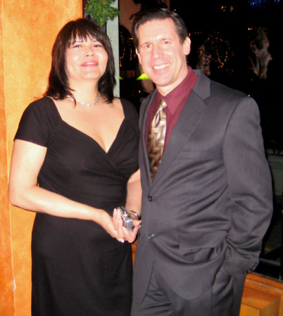 My wife Rita and I at her company Xmas party