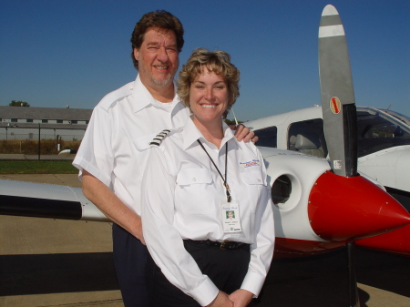 My wife Denise and I at our Flight School