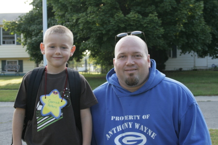 Garrick and Dad first day of school