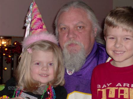 Grandpa Arden with Julie & Axel Christmas 08