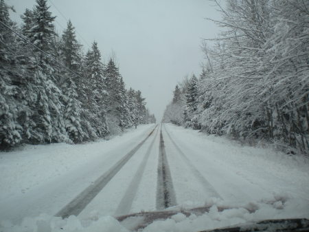 Driving through the strom.