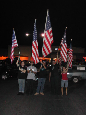 Flags at one of Sheriff Joe's crime sweeps