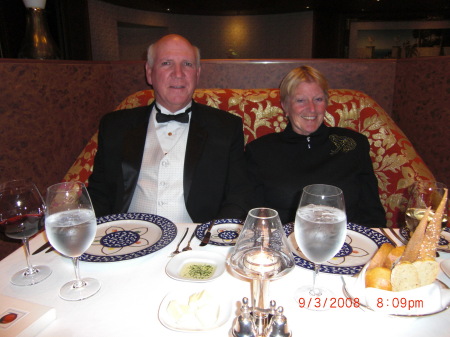 Marla and I for a formal evening aboard ship