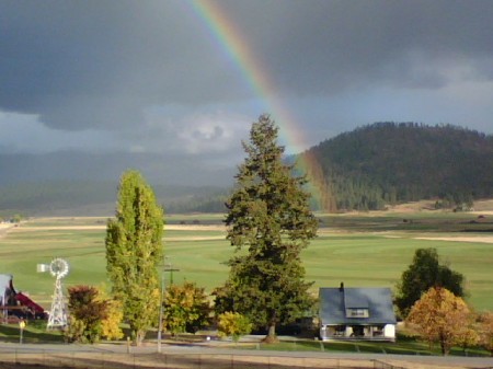 Beautiful rainbow in front of our house