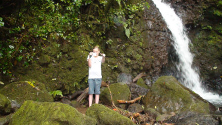 Ivy at one of the Xandari waterfalls