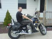 My son Jim on Terri's bike