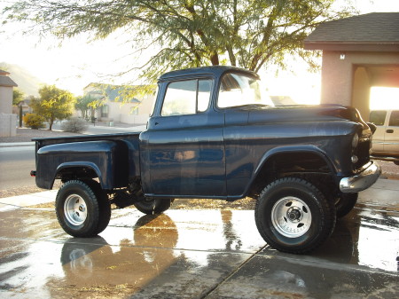 57 Chevy 4x4 just painted Indigo Blue!