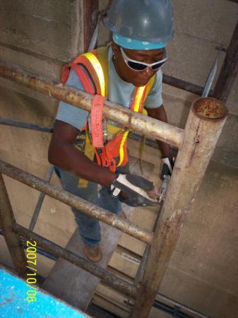 Me at work building some scaffolding