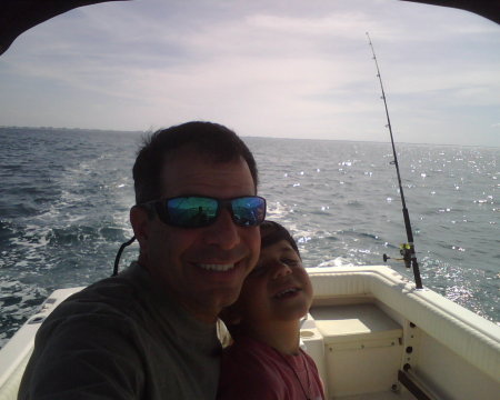 Me and the boy trolling in the Gulf of Mexico