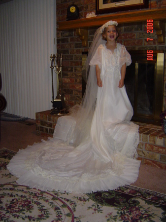 Dallas in her 'wedding dress'