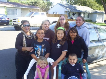 My daughters and grandchildren and 1 on the wa