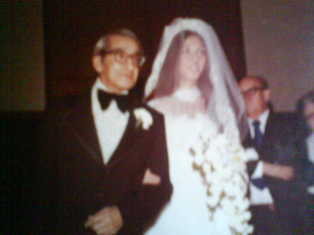 my dad & me walking down the aisle