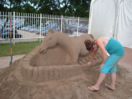 Horse sand sculpture