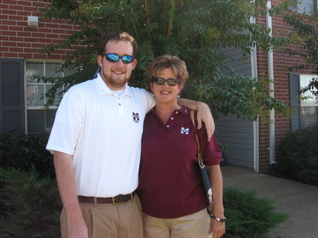 With my son at a MS State game