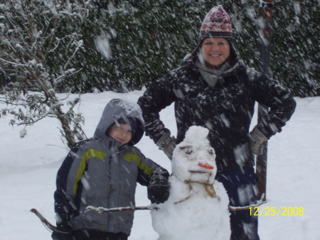 Ryan and me & the snowman!