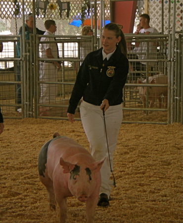 Jess showing her pig last year
