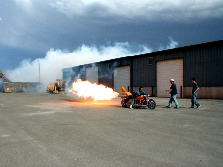 Testing the afterburner at the Shop!