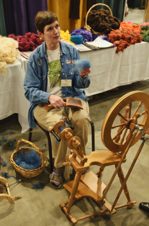 Carding and Spinning wool