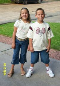 The twins first day of school 2004