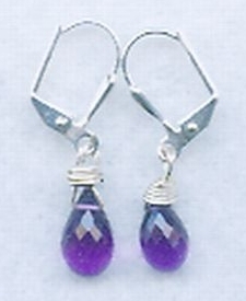 amethyst briolette earrings