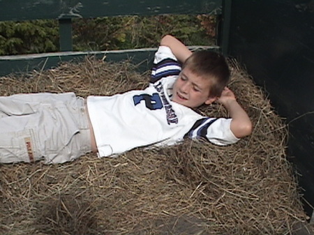 Owen on a Hay Ride