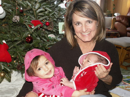 My two grandchildren and me, Dec 2008