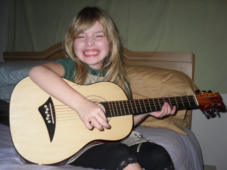 AJ and her guitar